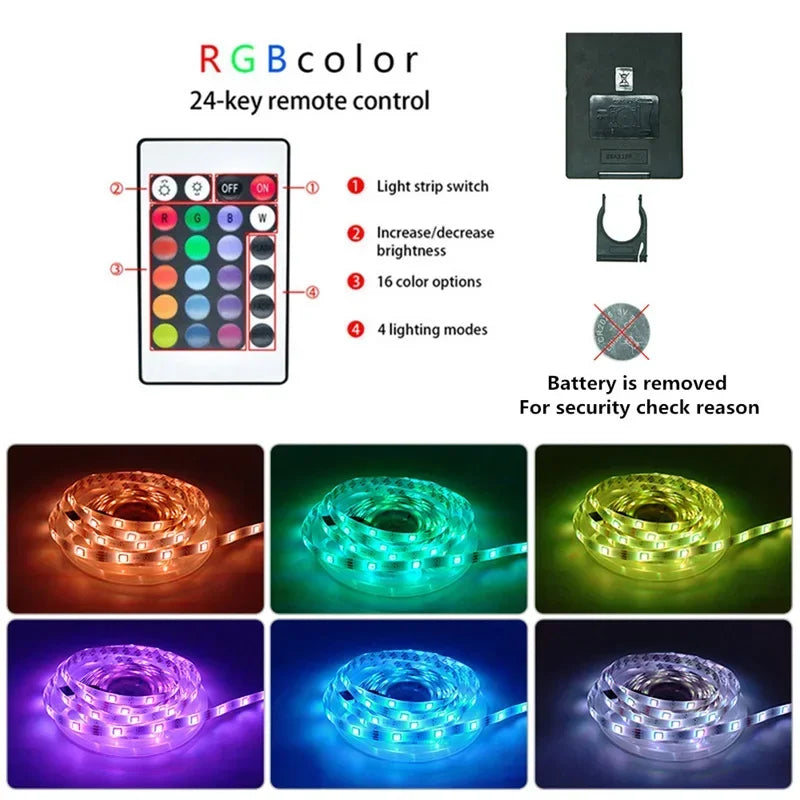 SHOP7D_USB LED Strip Lights APP Control Color Changing 5050 RGB Led Light Flexible Lamp Tape for Room Decoration TV Backlight Diode