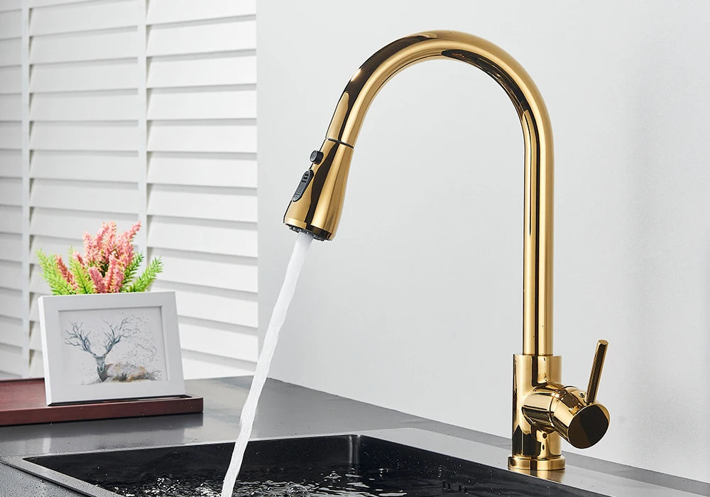 SHOP7D_Kitchen Faucet 2-way Sprayer Water Tap Single Handle Mixer Tap 360 Rotation Hot Cold Water Tap For Kitchen