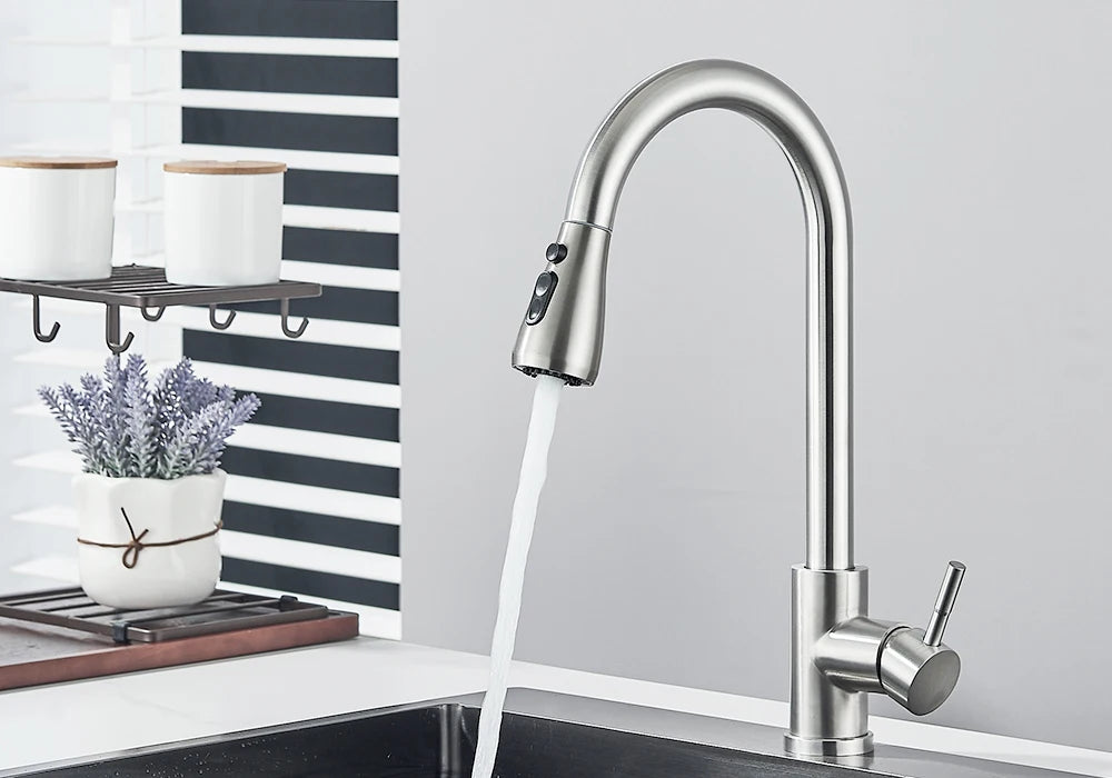 SHOP7D_Kitchen Faucet 2-way Sprayer Water Tap Single Handle Mixer Tap 360 Rotation Hot Cold Water Tap For Kitchen