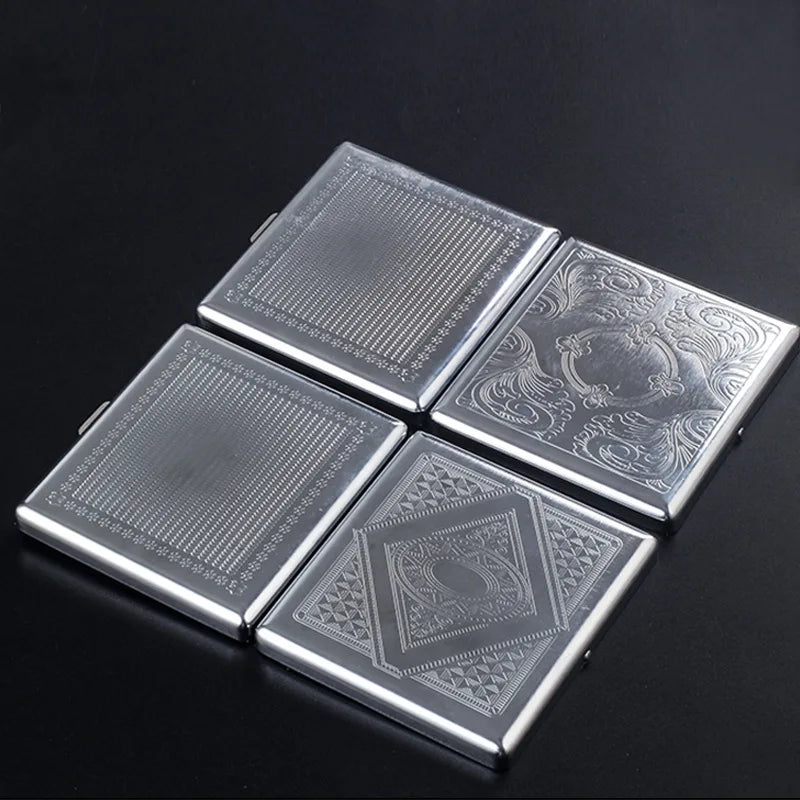 SHOP7D_20-cigarette Box Engraved Men's Personality Creative Flip Metal Cigarette Box Ultra-thin Portable Cigarette Case