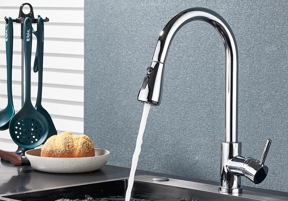 SHOP7D_Kitchen Faucet 2-way Sprayer Water Tap Single Handle Mixer Tap 360 Rotation Hot Cold Water Tap For Kitchen