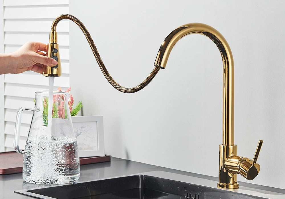 SHOP7D_Kitchen Faucet 2-way Sprayer Water Tap Single Handle Mixer Tap 360 Rotation Hot Cold Water Tap For Kitchen