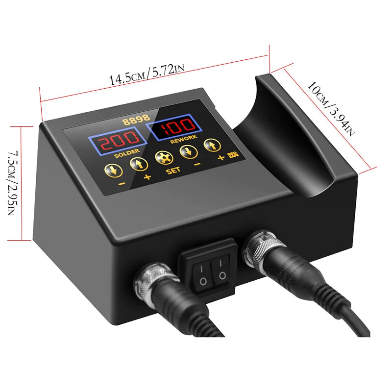 SHOP7D_8898 SMD Rework Soldering Station 2 In 1 Hot Air Soldering Iron LCD Digital Display Welding Station For BGA PCB IC Repair 8586D