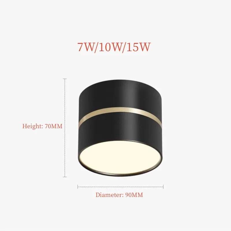 SHOP7D_Nordic surface mounted dimmable anti-glare LED downlights 7W 10W 15W ceiling lights AC110V 220V spot lights hotel mall