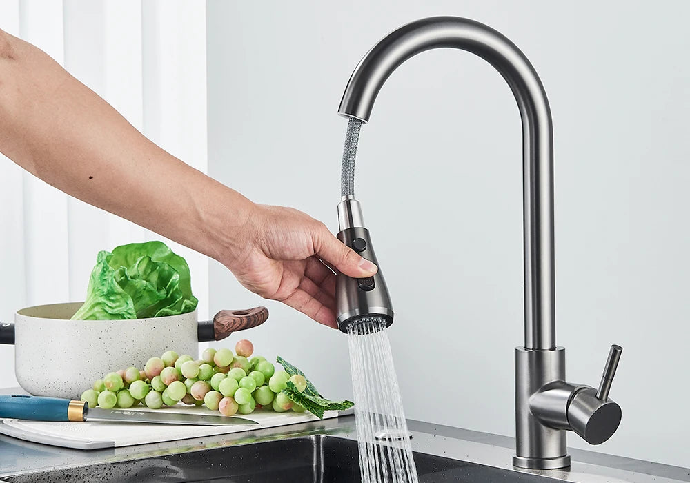 SHOP7D_Kitchen Faucet 2-way Sprayer Water Tap Single Handle Mixer Tap 360 Rotation Hot Cold Water Tap For Kitchen