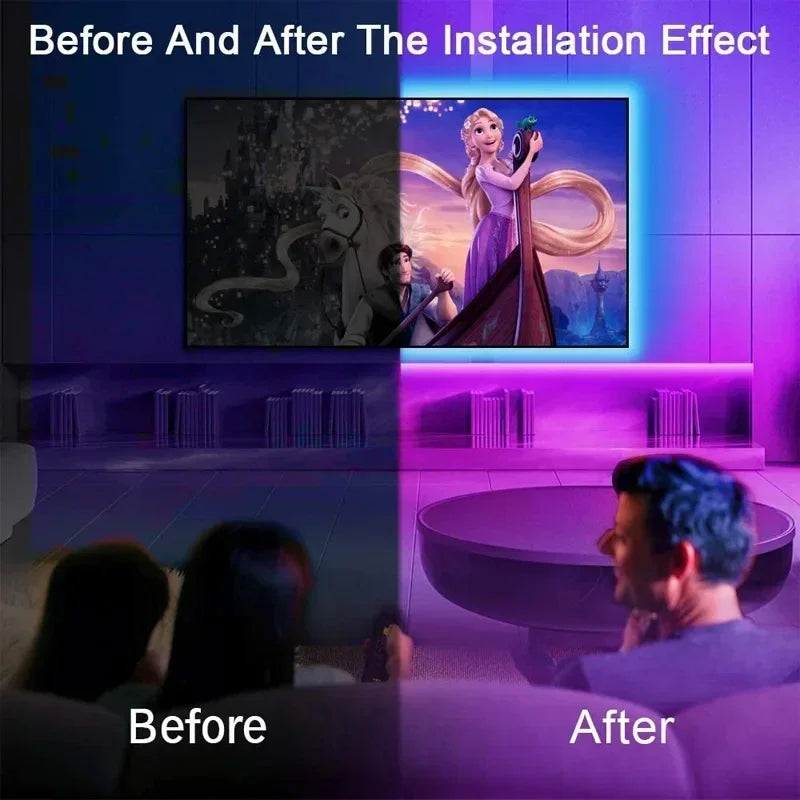 SHOP7D_USB LED Strip Lights APP Control Color Changing 5050 RGB Led Light Flexible Lamp Tape for Room Decoration TV Backlight Diode