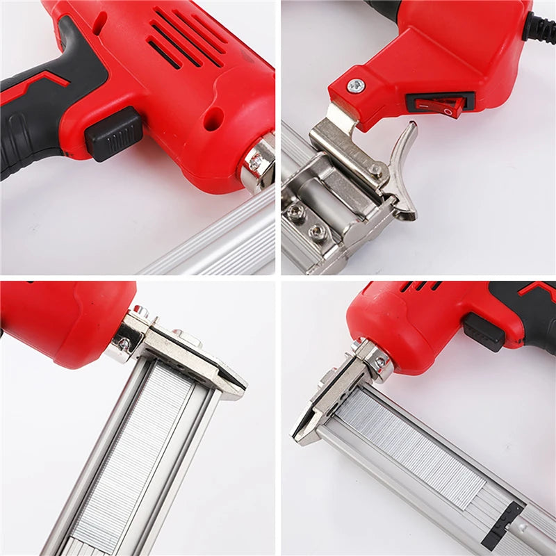 SHOP7D_F30 Electric Nailer U Stapler Construction Furniture Staple Gun for Frame with Staples & Nails Carpentry Woodworking Tools