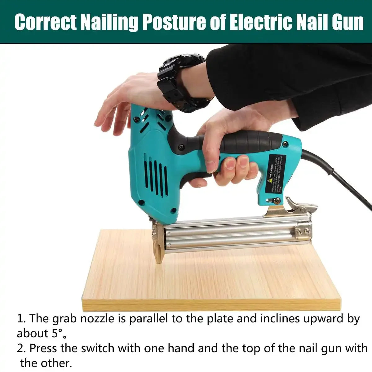 SHOP7D_220V 2000W  Electric Straight Nail Gun 10-30mm High Power Heavy-Duty Woodworking Tool Electrical Staple Nail