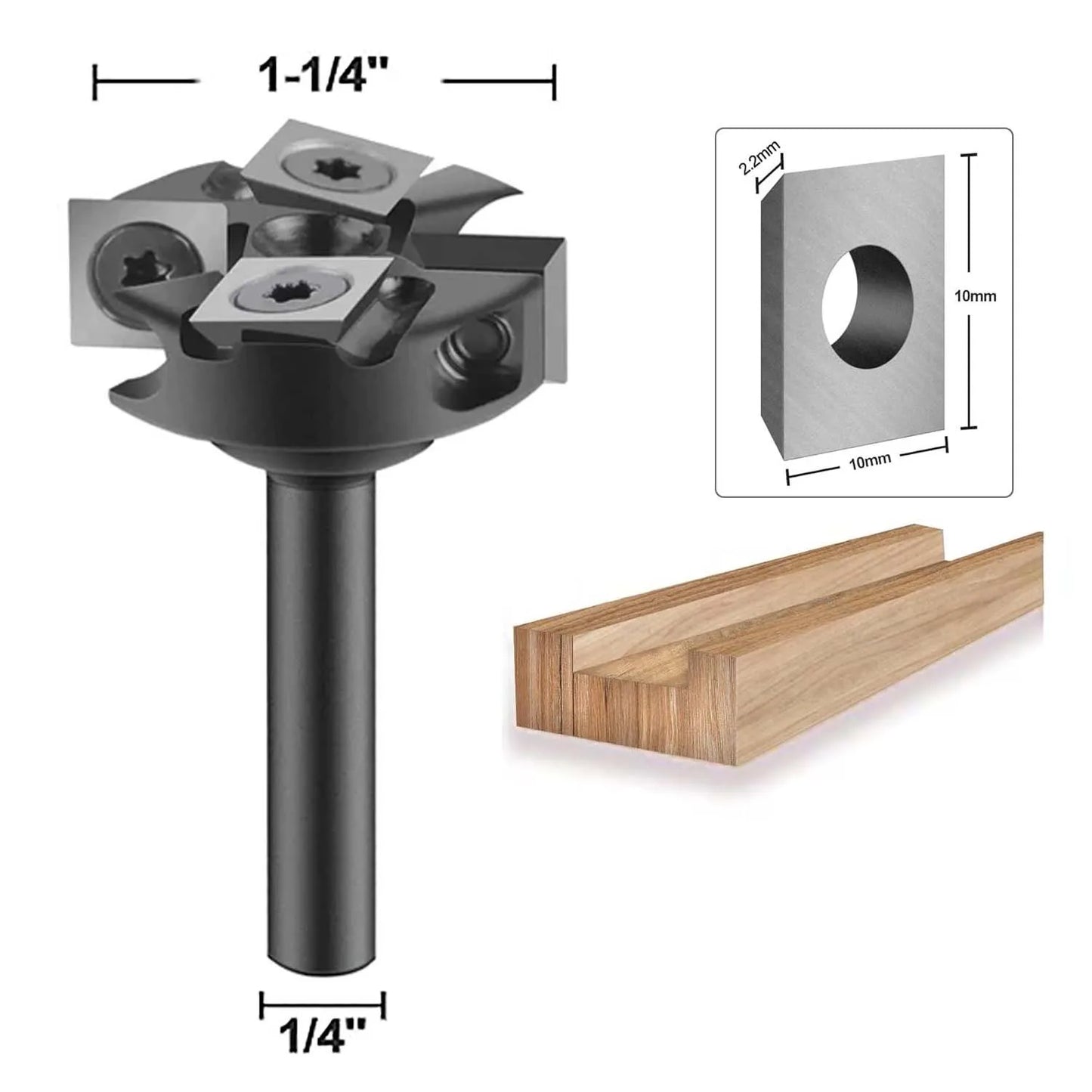 SHOP7D_2-Flute Wood Planer Bit 25.4 31.75mm Cutting Diameter 6.35mm Shank Spoilboard Surfacing Router Bit Insert Carbide Slab