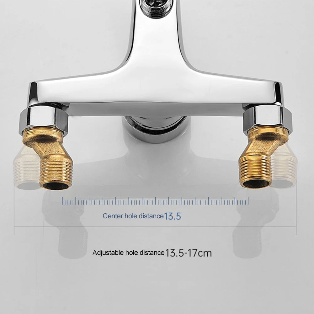 SHOP7D_Zinc Alloy Basin Faucets Chrome Wall Mounted Hot Cold Water Dual Spout Mixer Tap For Bathroom Splitter Bath Shower Basin