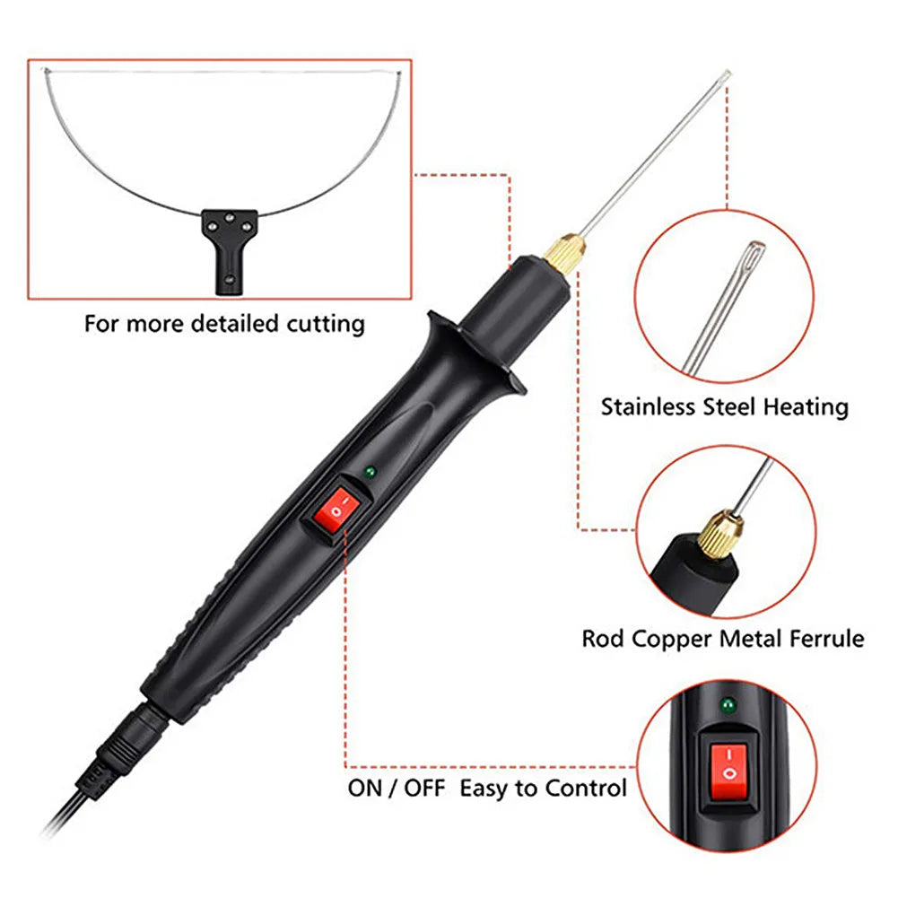 SHOP7D_Foam Cutter Pen Electric Heat Knife 18W 100V-240V Hot Melt Cutting Machine Bubble Film Woven Bag Sponge KT Board Cutting