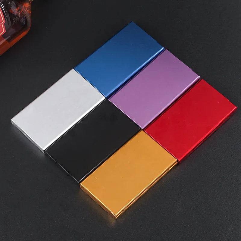 SHOP7D_Creative Personality Cigarette Case, Thin Fashion Pipes, Metal Cigarette Box, Slim Accessories, Gift for Lady, 10 Sticks