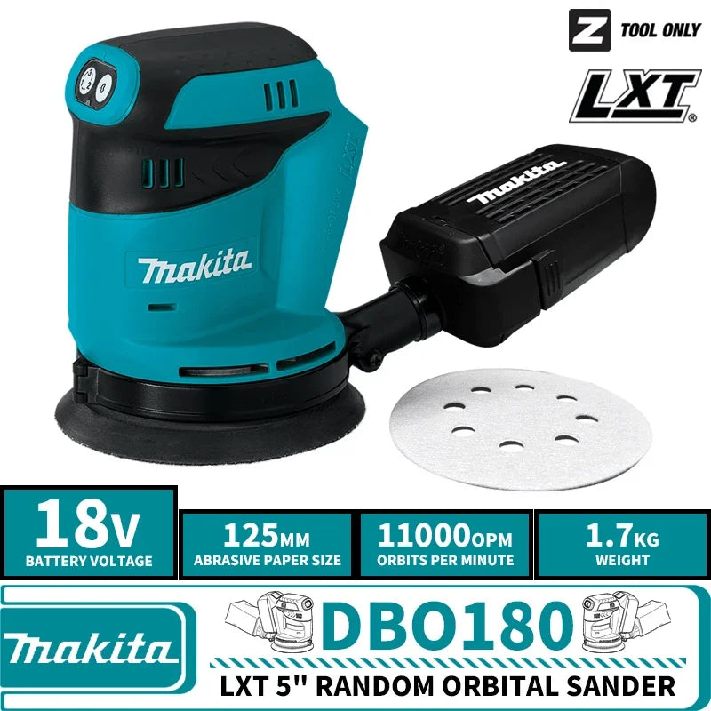 SHOP7D_Makita DBO180Z Lithium Ion 18V Cordless Rechargeable Disc Random Orbital Sander Woodworking Sanding Putty Polishing Bare Tool