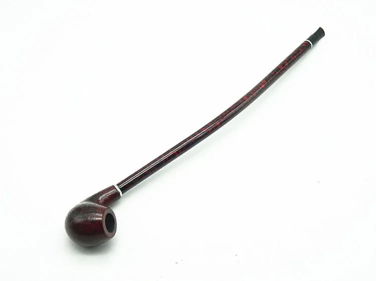 SHOP7D_410mm Wood Smoking Pipe Fine Carved Red Resin Wood pipe Fashion Generous Long Handmade Wood Pipe