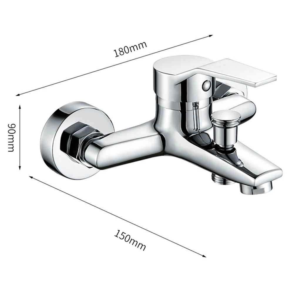 SHOP7D_Zinc Alloy Basin Faucets Chrome Wall Mounted Hot Cold Water Dual Spout Mixer Tap For Bathroom Splitter Bath Shower Basin