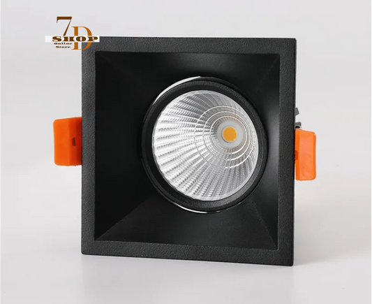 SHOP7D_Square Dimmable Recessed Anti Glare COB LED Downlights 10W 15W 18W  LED Ceiling Lamps  Indoor Lighting AC110V/220V