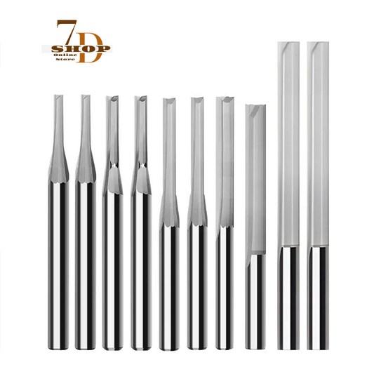 SHOP7D_10Pcs 3.175 4 6mm 2 Flutes Straight Slot End Mill CNC Carbide Router Bits Woodworking Tools Milling Cutter for Wood