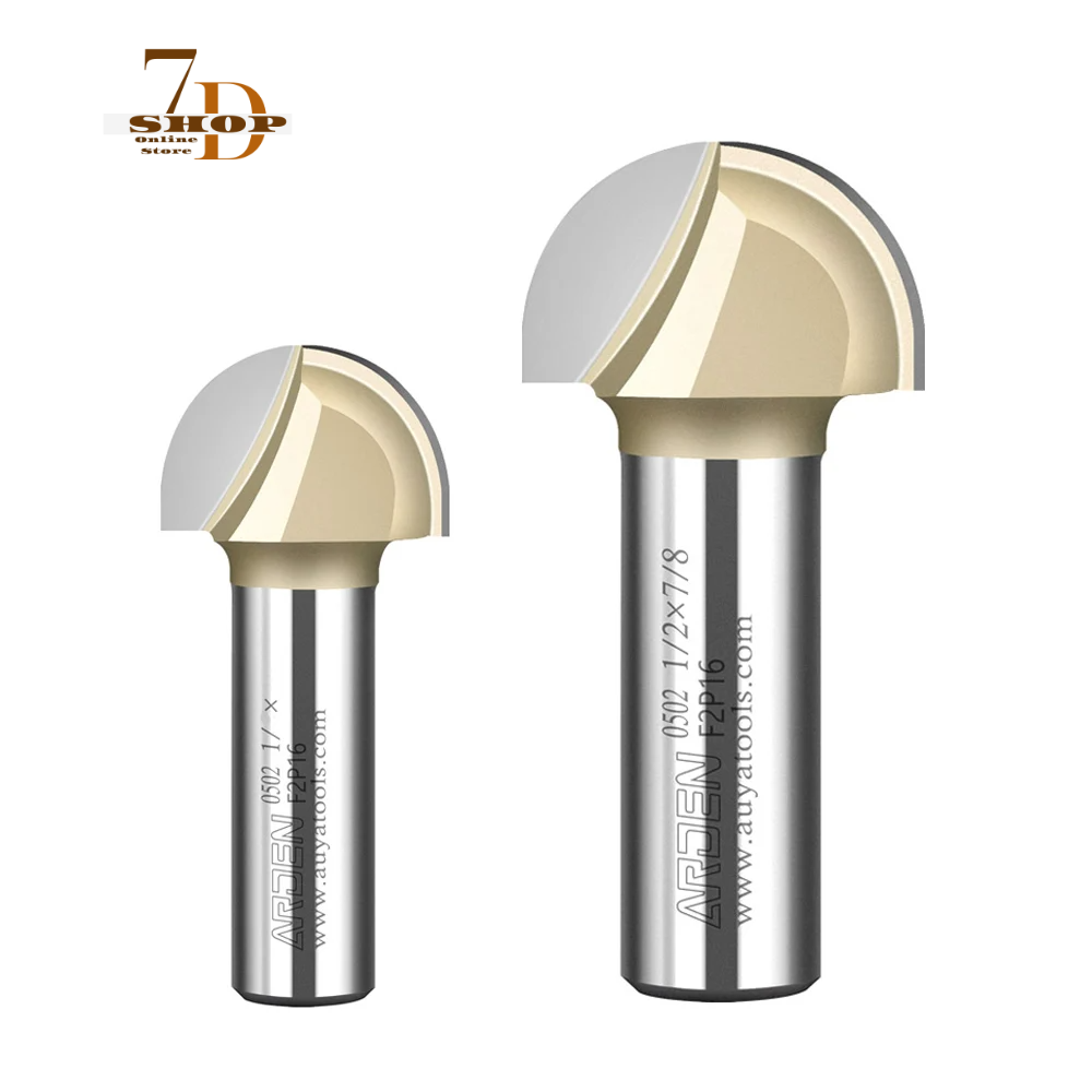 SHOP7D_Core Box Bit Carbide Round Bottom Groove Milling Cutter Radius Ball Nose Woodworking Router Bit Semi Circular CNC Bit