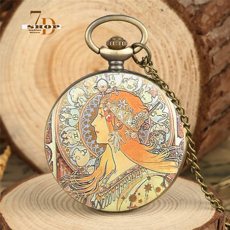 SHOP7D_Elegant Lady Bohemian Style Women's Pocket Watch Arabic Number Dial Quartz Movement Timepiece Collectable Clock Sweater Chain