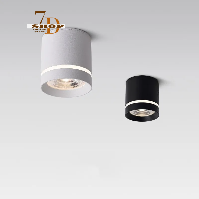 SHOP7D_Dimmable Cylinder LED Downlights 7W 10W 12W 15W COB LED Ceiling Spot Lights AC85~265V LED Background Lamps Indoor Lighting