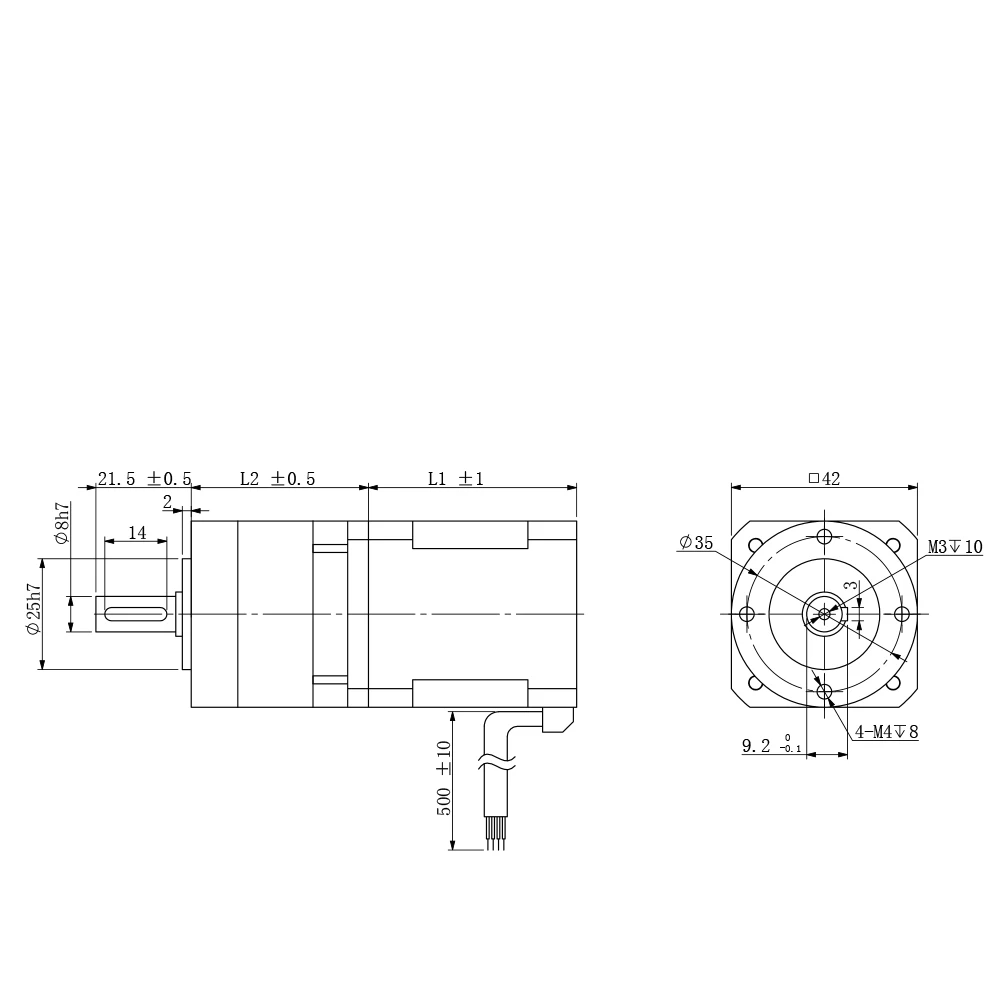 SHOP7D Stepper Motor with 0.42/0.52N.m torque and 5:1/10:1 ratio for CNC