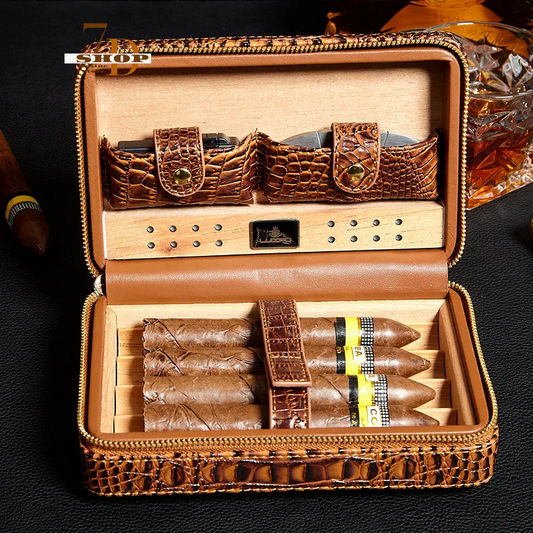 SHOP7D_Cigar Carrying Case Cuban Cigar Pack Cedar Wood Moisture Box