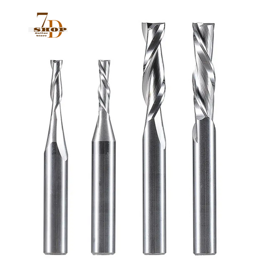 SHOP7D_inch size UP Cut DOWN Cut Two Flutes carbide Spiral router bit 3.175mm 6.35 mm,CNC Router, Compression Wood End mill Cutter bits