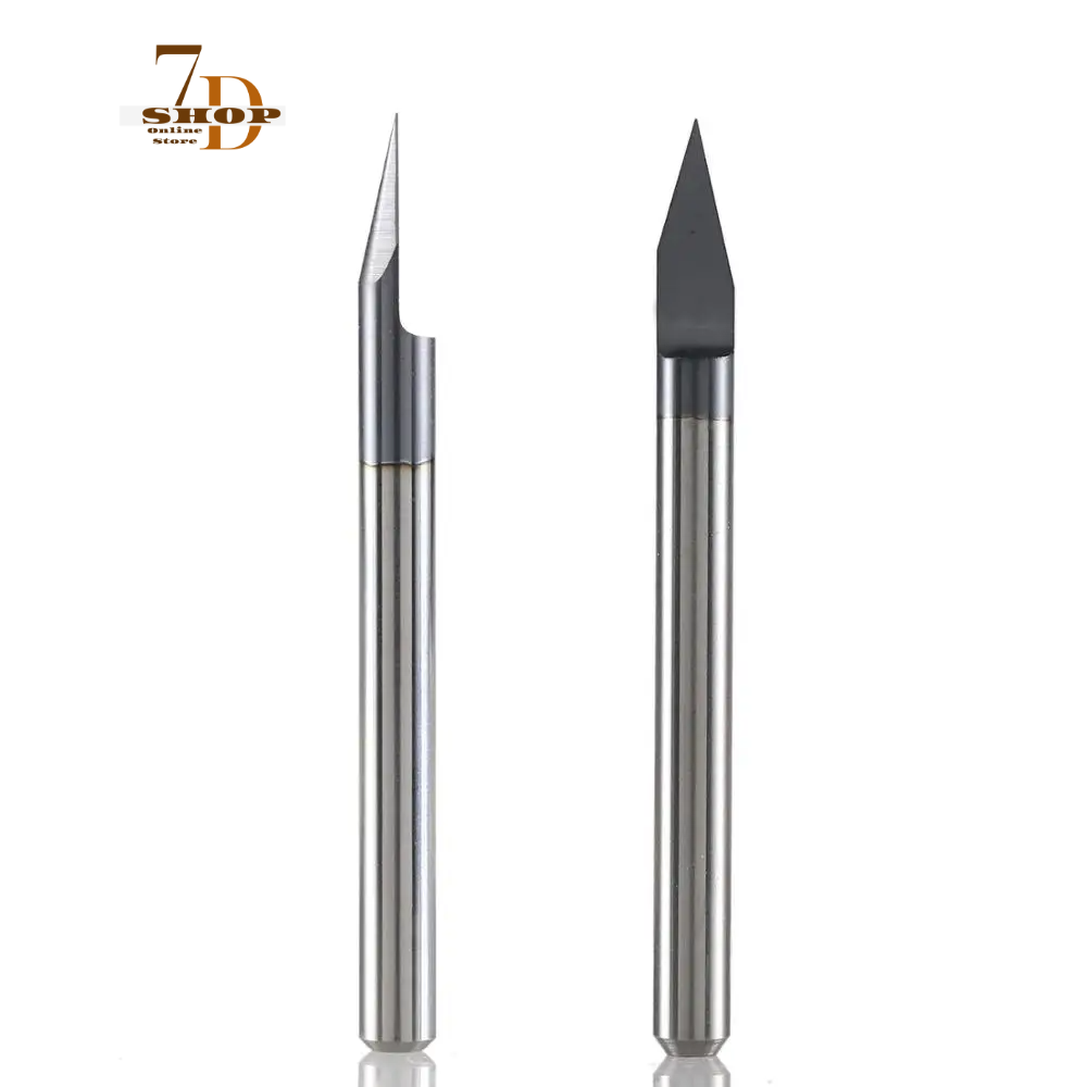 SHOP7D_CNC Solid Carbide engraving bits milling cutter woodwork set 3.175mm 6.35mm 6mm shank router bits for carving wood tools