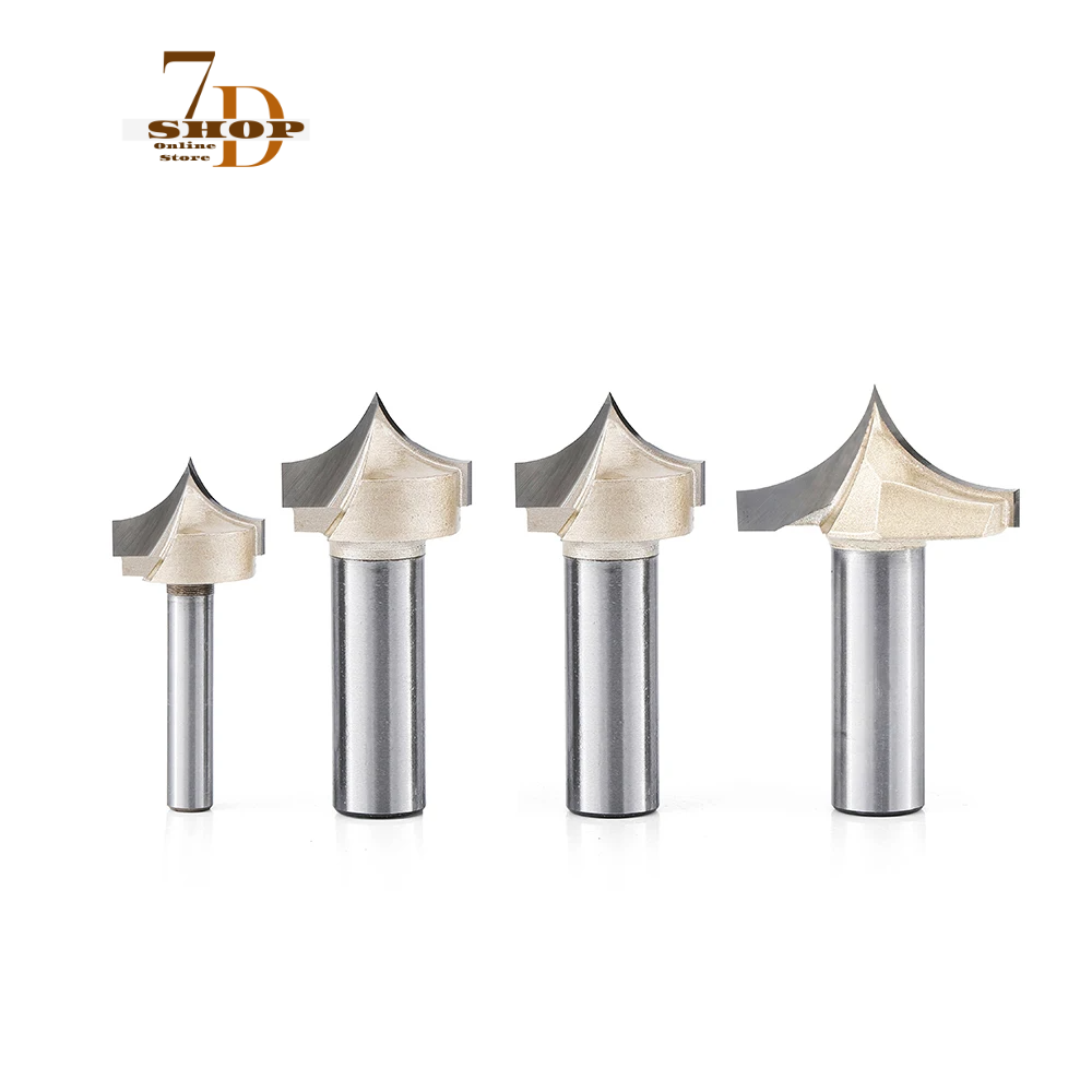 SHOP7D_Point Cutting Round Over Bit Woodworking Tools Carving Tool Tungsten Carbide CNC Router Bit for Wood 1/2 Shank