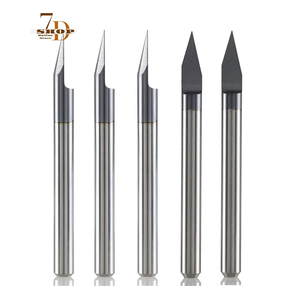 SHOP7D_5pcs/lot Flat bottom Carbide PCB Engraving Bit 3.175 30 0.2mm,0.1mm  CNC Router Tool  for brass steel stainless steel German rod